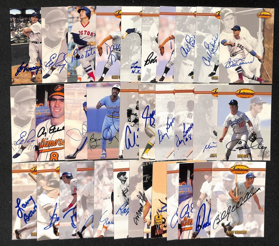 Set of 55 Ted Williams Card Company Signed Baseball Cards (1 of 2)