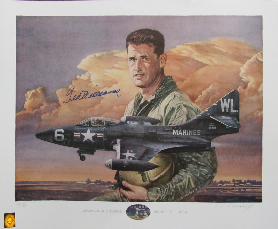 Williams and F9F Panther Limited Lithograph Signed by Ted Williams and Corning (1 of 5)