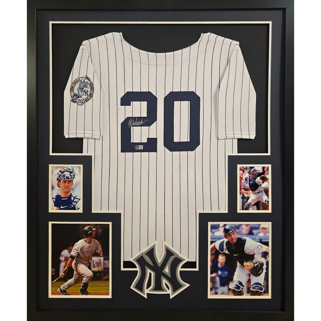 Jorge Posada Signed Framed Jersey New York Yankees Beckett Authenticated (1 of 2)