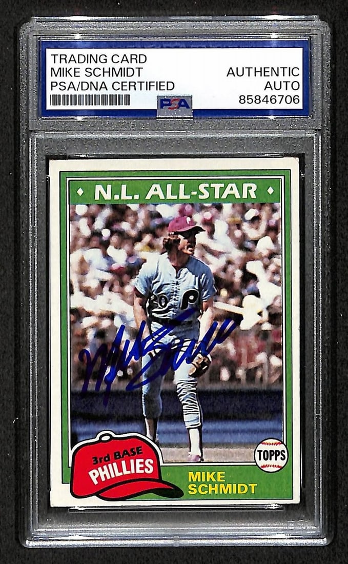1980 Topps Mike Schmidt Phillies HOF autographed card PSA DNA (1 of 2)