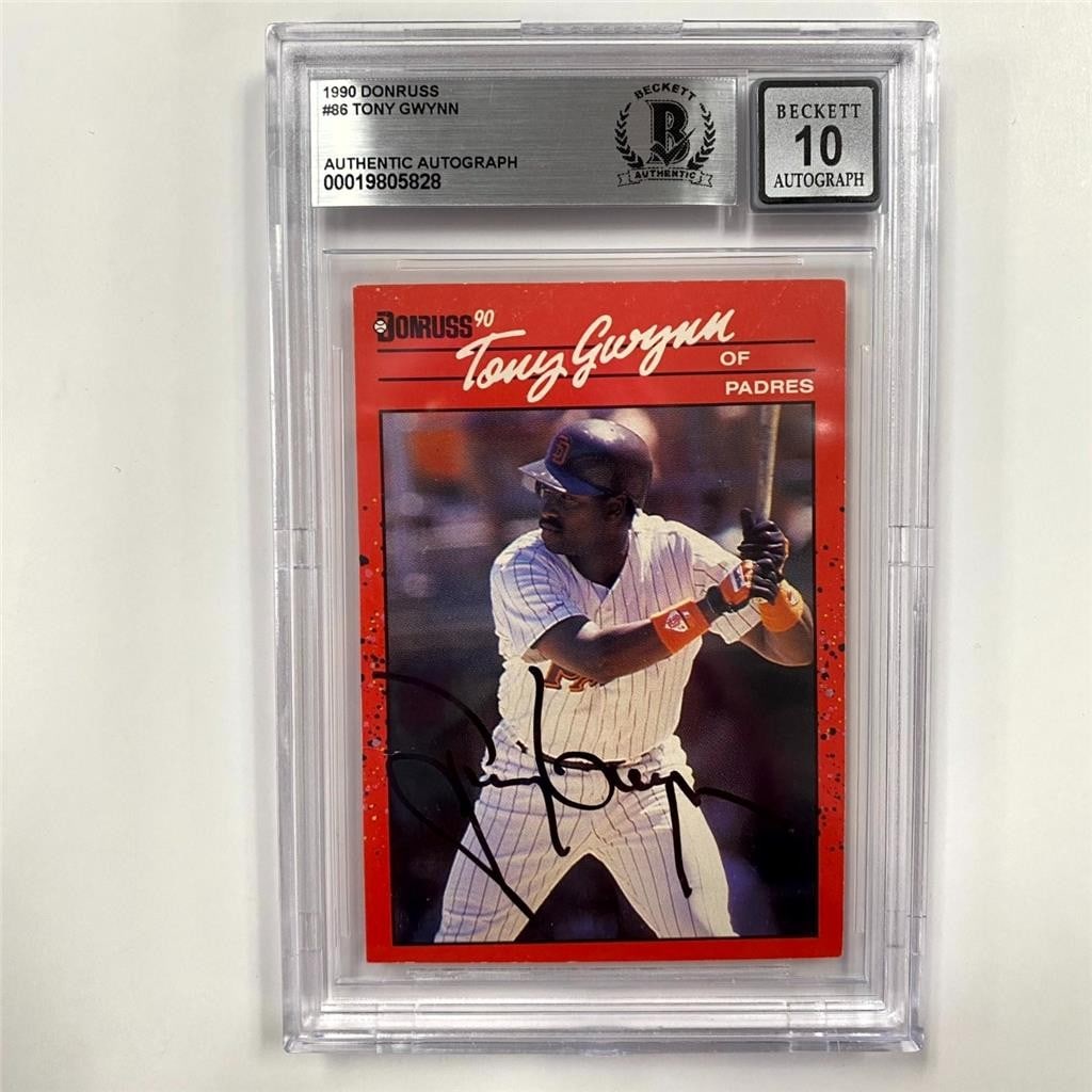 Tony Gwynn 1990 Donruss Padres autograph card BAS 10 (1 of 4)