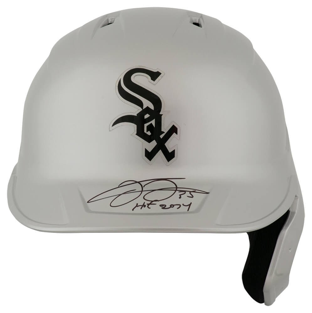 Frank Thomas Chicago White Sox Chrome Rawlings Replica Batting Helmet HOF 2014 COA: Frank Thomas Chicago White Sox Chrome Rawlings Replica Batting Helmet HOF 2014 COA This is a Chicago White Sox chrome Rawlings full-size replica batting helmet, hand-signed by Frank Thomas. The helmet