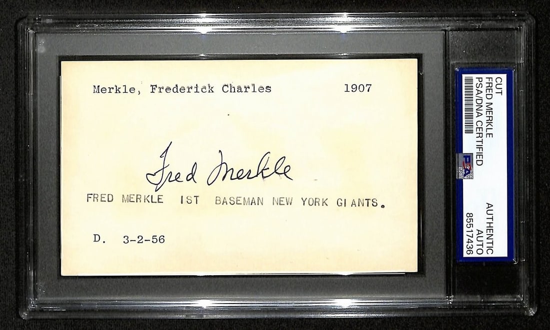 PSA DNA Fred Merkle autograph cut on 3x5 index card (1 of 1)