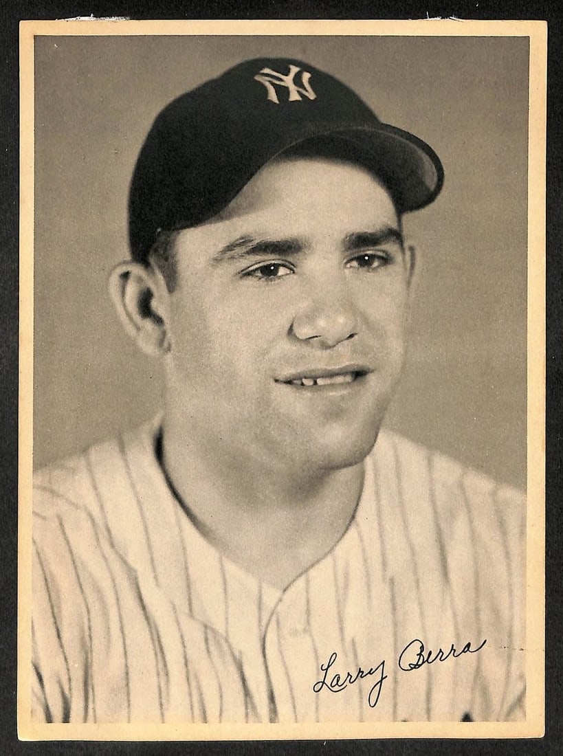 1947 New York Yankees team issued Yogi Berra black and white photo 6.5 x 9: 1947 New York Yankees team issued Yogi Berra black and white photo 6.5 x 9 This is an original black and white 6.5 x 9 inch team-issued photograph from 1947 featuring Yogi Berra of the New York Yankee