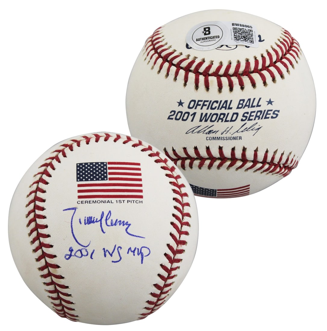 Randy Johnson signed 2001 World Series logo baseball BAS authenticated (1 of 7)