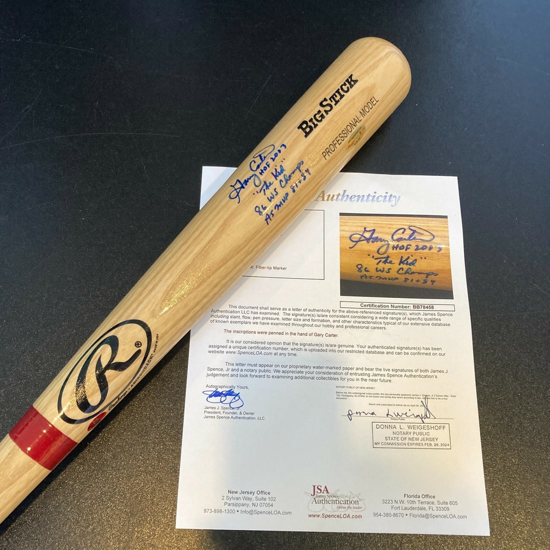 Gary Carter Signed Bat HOF 2003 JSA Authenticated Inscription (1 of 8)