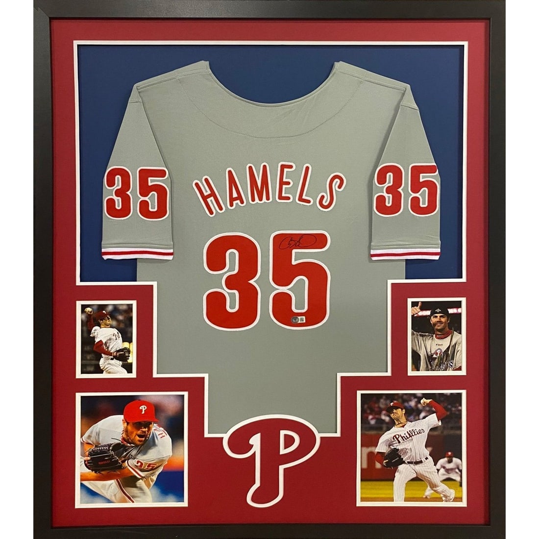 Cole Hamels Signed Framed Jersey Beckett Authenticated Phillies: Cole Hamels Signed Framed Jersey Beckett Authenticated Phillies Celebrate your love for the Philadelphia Phillies with this autographed Cole Hamels framed jersey. Authenticated by Beckett, a leading n