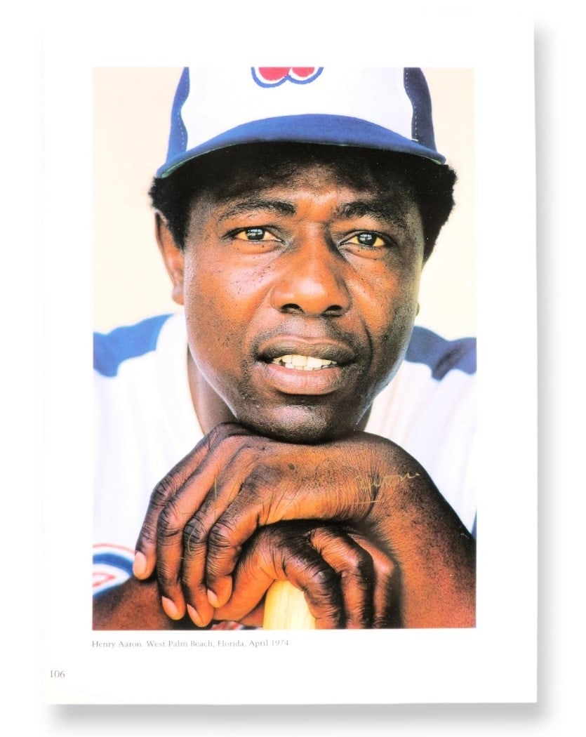 Hank Aaron Juan Marichal Autographed Book Photo JSA Certified: Hank Aaron Juan Marichal Autographed Book Photo JSA Certified This remarkable autographed book photo features the signatures of baseball legends Hank Aaron and Juan Marichal. The photo is printed on a