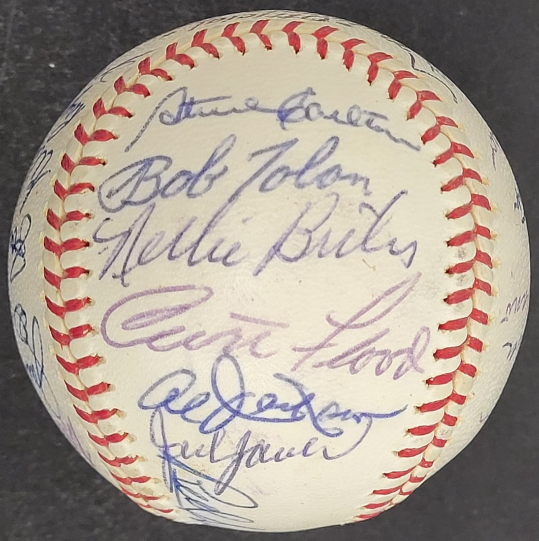 Official National League baseball 25-signature Cardinals championship team JSA COA: Official National League baseball 25-signature Cardinals championship team JSA COA This is an official National League baseball signed by 25 members of the 1967 St. Louis Cardinals World Series Champi