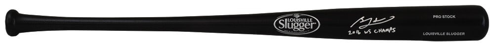 Ben Zobrist autographed Louisville Slugger black bat 2016 WS MVP COA: Ben Zobrist autographed Louisville Slugger black bat 2016 WS MVP COA This is a pre-owned Louisville Slugger black baseball bat signed by Ben Zobrist, featuring the '2016 WS MVP' inscription. The bat r