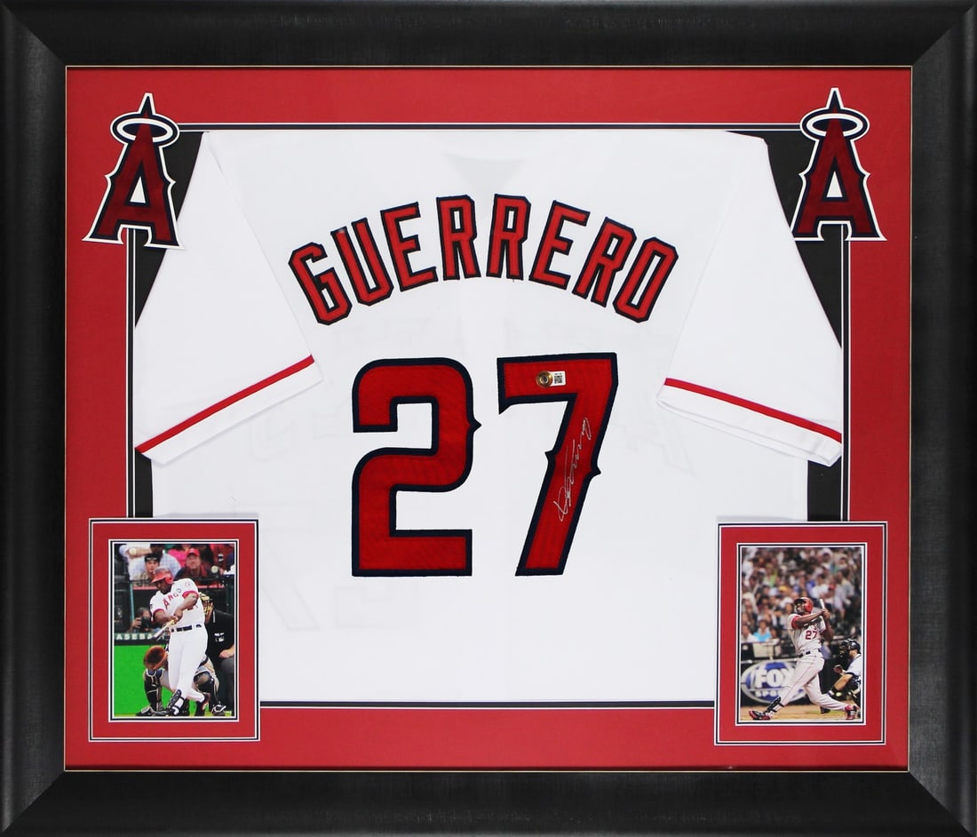Vladimir Guerrero Signed Framed Jersey Los Angeles Angels BAS Authenticated: Vladimir Guerrero Signed Framed Jersey Los Angeles Angels BAS Authenticated Celebrate the legacy of baseball with this Authentic Signed White Pro Style Framed Jersey, personally autographed by Vladimi