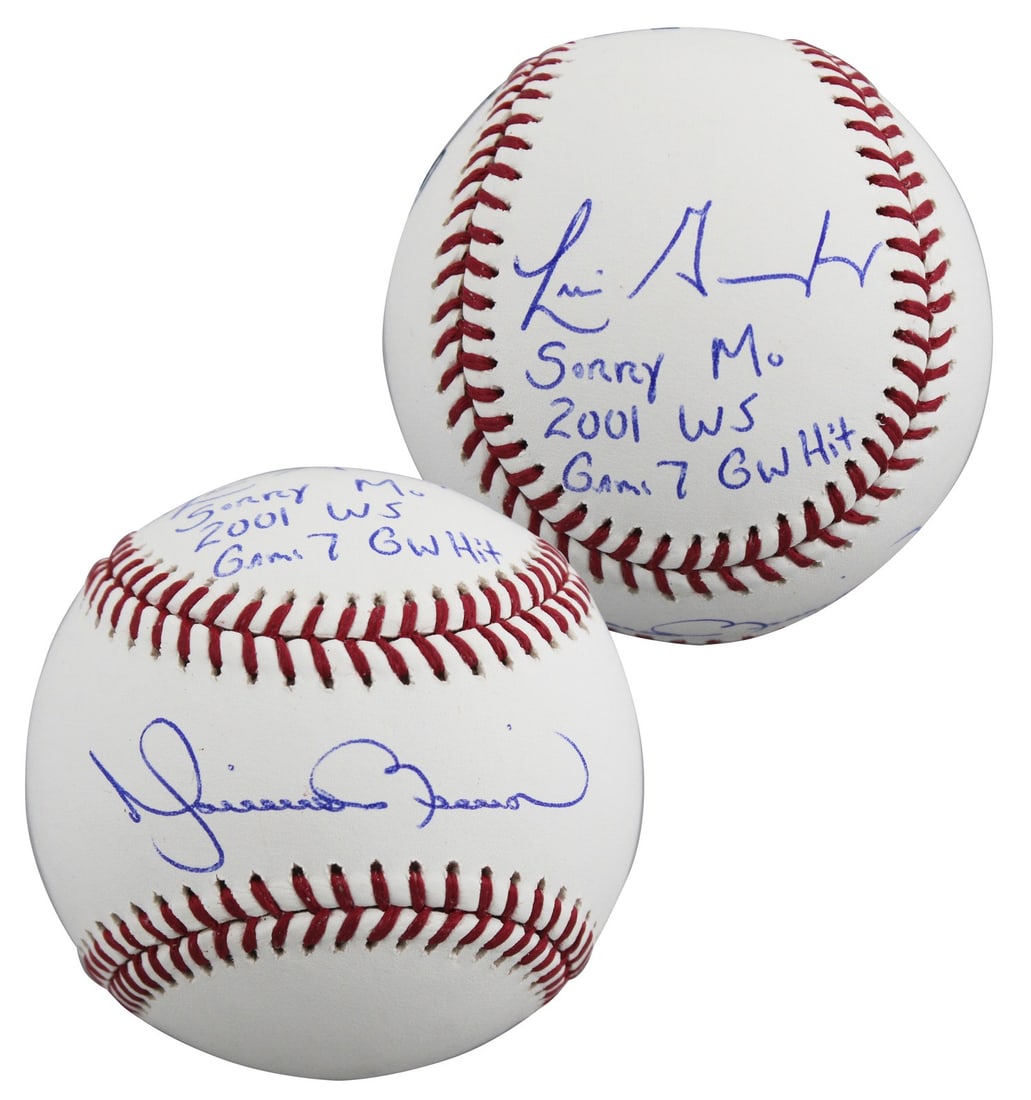 Oml Baseball Hand Signed by Mariano Rivera and Luis Gonzalez BAS Witnessed (1 of 5)