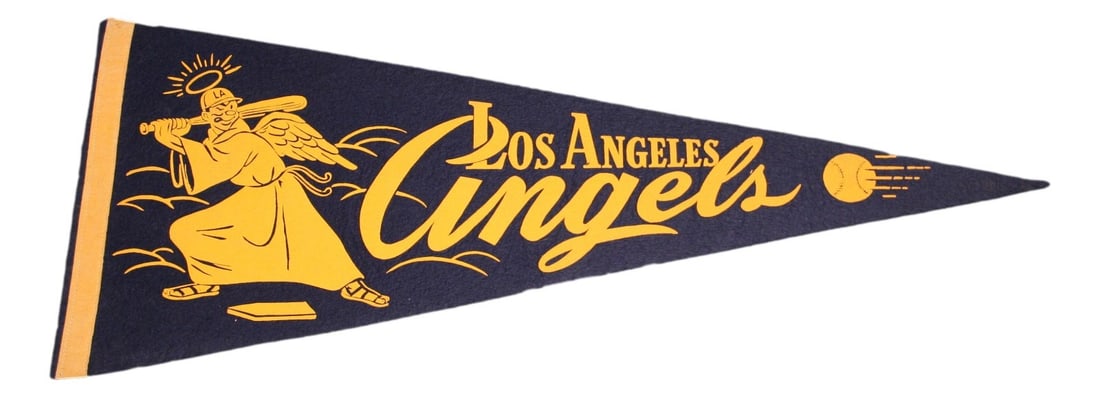 Rare 1961 Los Angeles Angels MLB 29 Inch Vintage Pennant: Rare 1961 Los Angeles Angels MLB 29 Inch Vintage Pennant This vintage 1961 Los Angeles Angels pennant is a must-have for baseball collectors and fans alike. Officially licensed by MLB, this original p