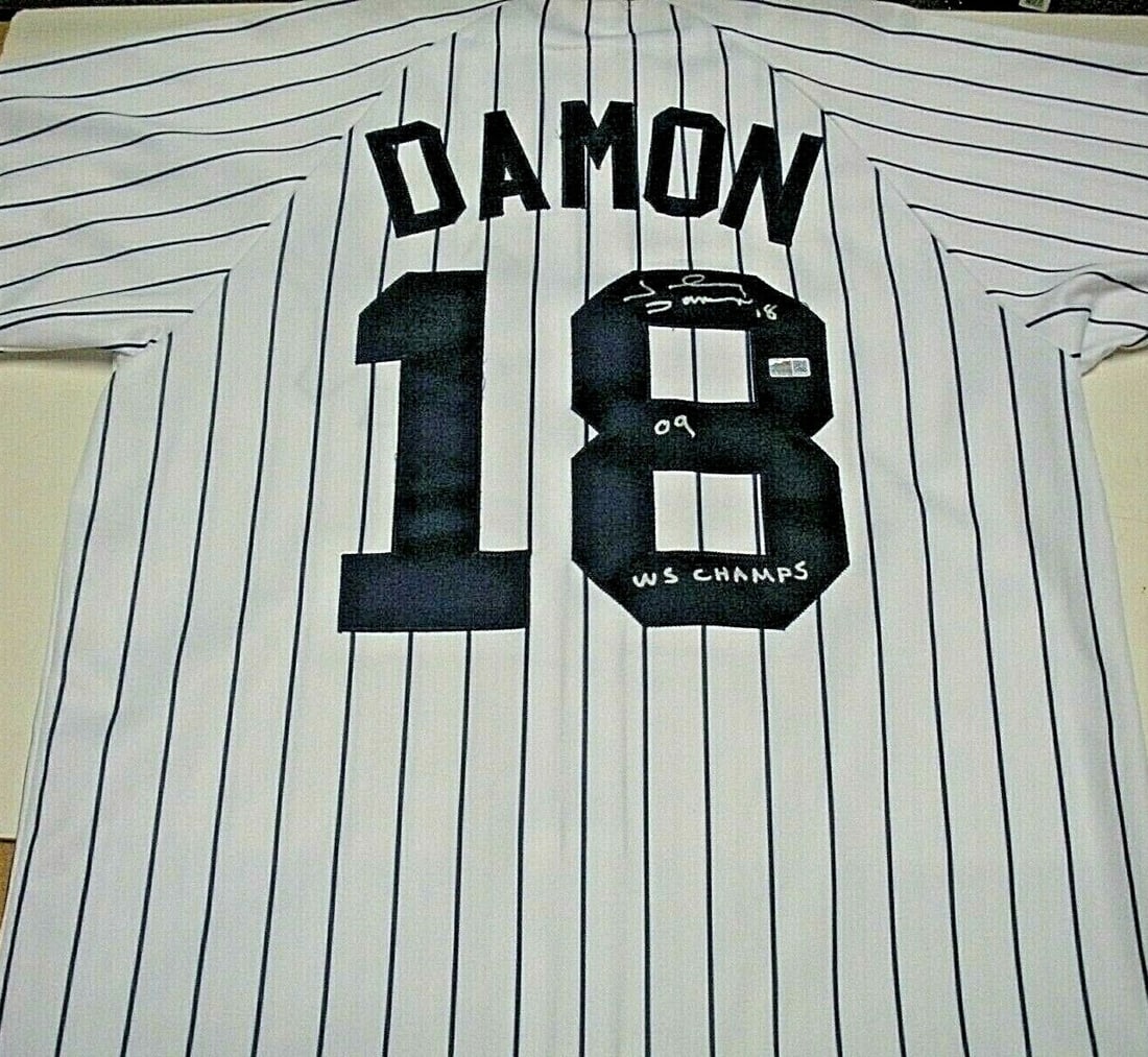 Johnny Damon Autographed New York Yankees Majestic Jersey With Steiner COA: Johnny Damon Autographed New York Yankees Majestic Jersey With Steiner COA This is an official licensed Majestic New York Yankees jersey, signed by Johnny Damon. The jersey comes with Steiner certific