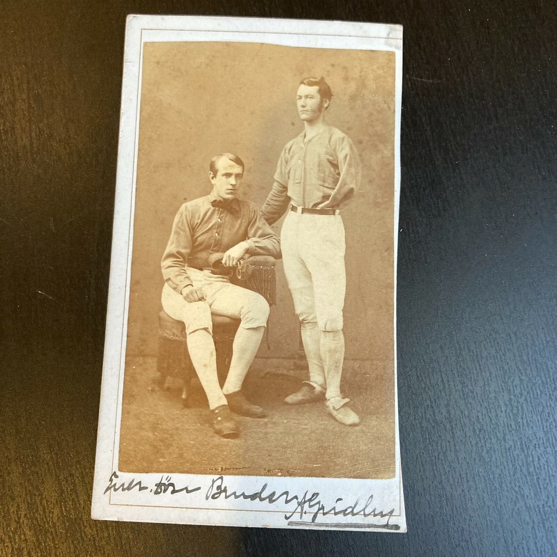 Albert Gridley Signed 1860s Civil War Baseball Photo Original: Albert Gridley Signed 1860s Civil War Baseball Photo Original This original 1860's photograph features Albert Gridley, a one-handed baseball player who served as a Private in the 57th Regiment, Pennsy
