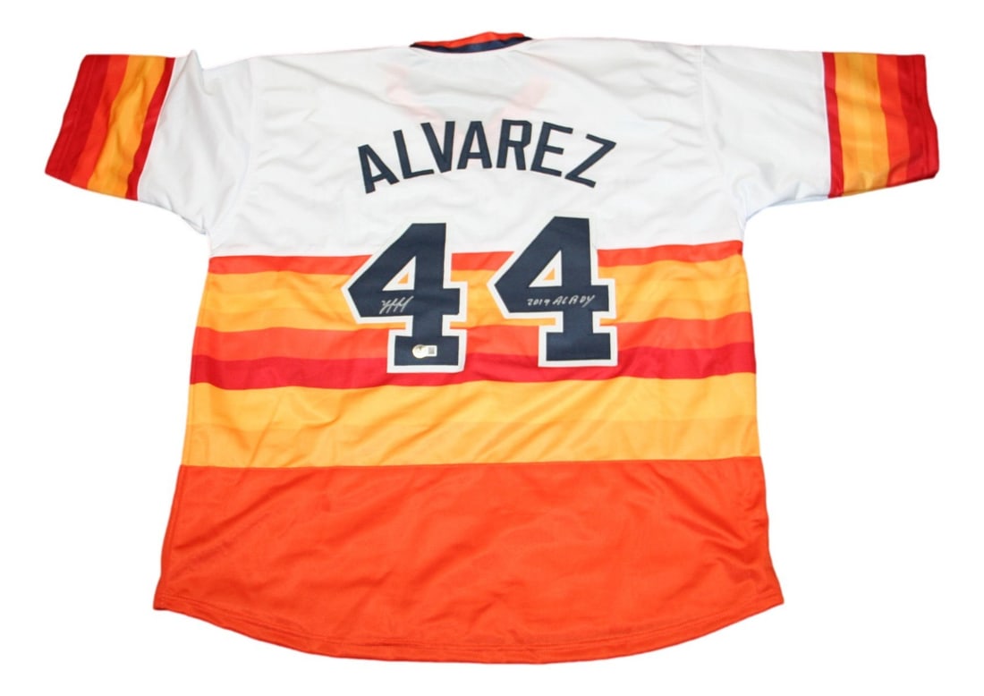 Houston Astros Yordan Alvarez signed rainbow jersey Beckett BAS inscription (1 of 3)