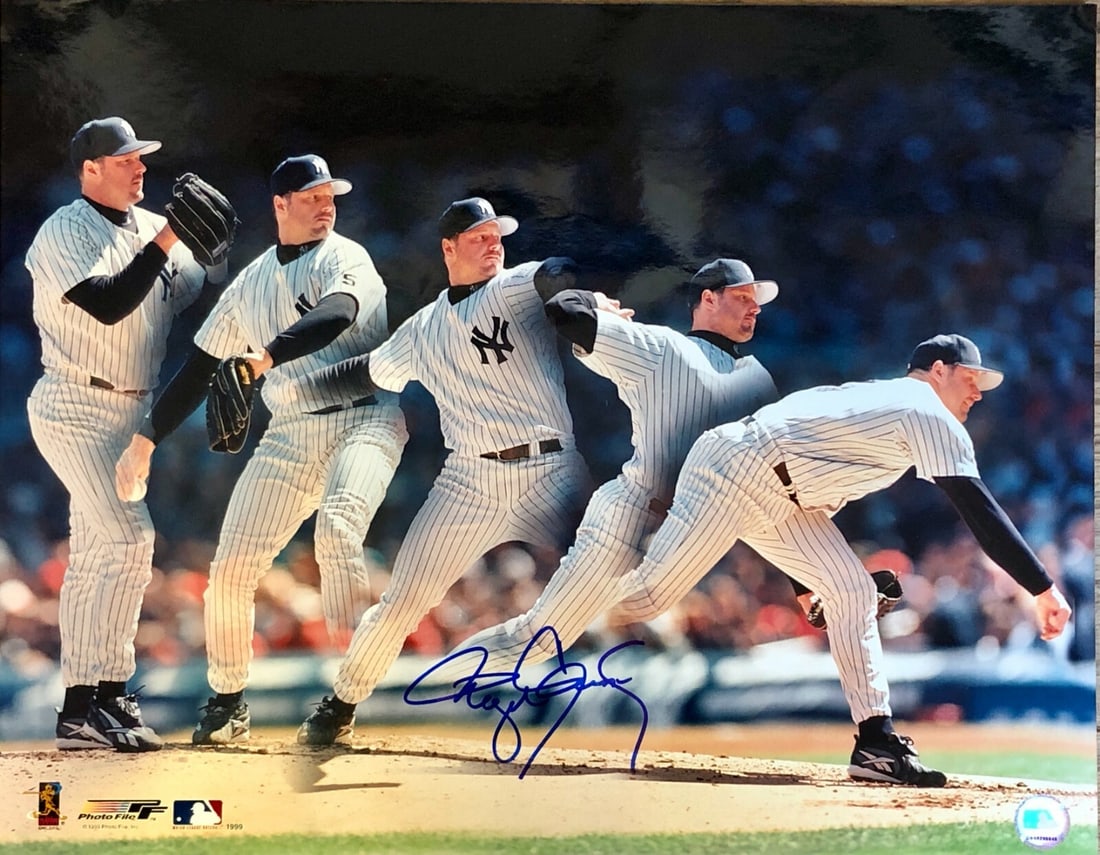 Roger Clemens Signed Yankees 16x20 Multi Exposure Photo: Roger Clemens Signed Yankees 16x20 Multi Exposure Photo Capture a moment in baseball history with this stunning 16x20 multi-exposure photo of Roger Clemens, a legendary player of the New York Yankees.