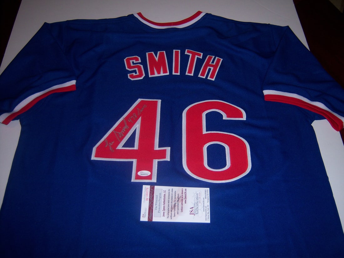 Lee Smith Signed Chicago Cubs Jersey With 478 Saves Inscription JSA COA: Lee Smith Signed Chicago Cubs Jersey With 478 Saves Inscription JSA COA This is a pre-owned Chicago Cubs jersey hand signed by Lee Smith, featuring his career achievement of 478 saves. The jersey is a