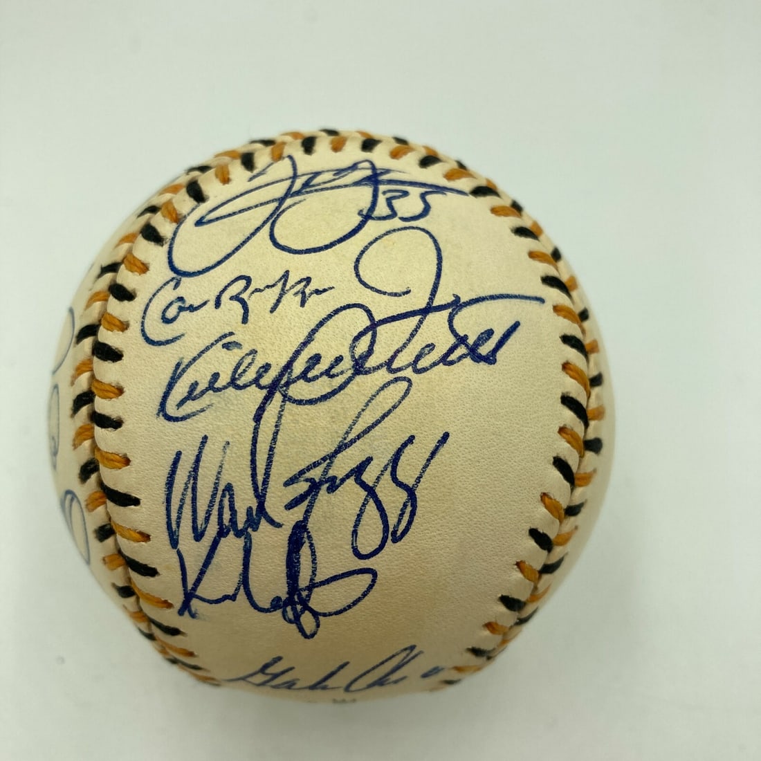 Team Signed Baseball 1994 All Star Game JSA COA Cal Ripken Jr Kirby Puckett: Team Signed Baseball 1994 All Star Game JSA COA Cal Ripken Jr Kirby Puckett This is an original baseball signed by members of the 1994 All Star Game team. Notable signatures include Cal Ripken Jr., Ki