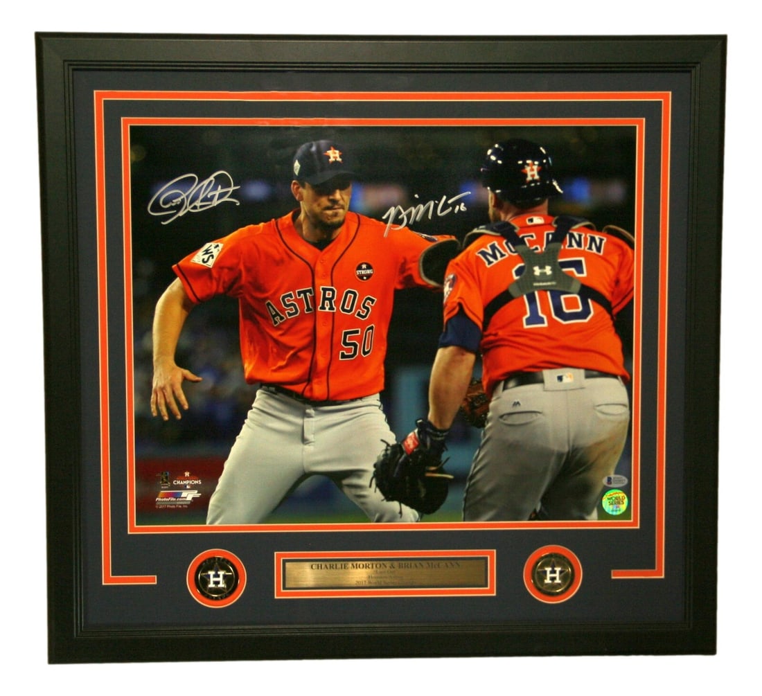 Brian McCann Signed 16x20 Framed Photo Astros 2017 WS Beckett Authenticated (1 of 5)