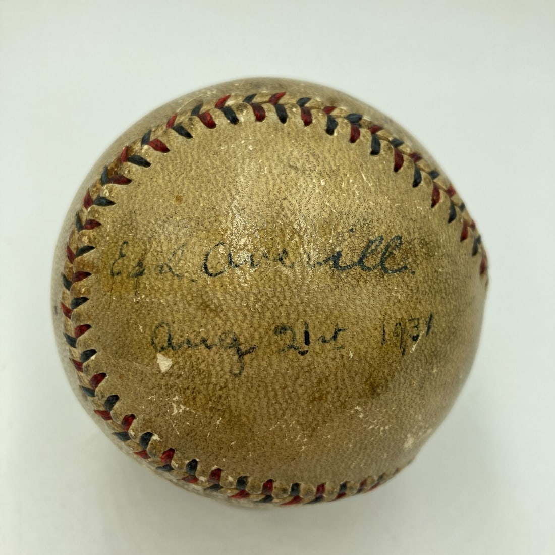 Earl Averill Signed Game Used AL Baseball 1931 JSA LOA: Earl Averill Signed Game Used AL Baseball 1931 JSA LOA This is an incredible piece of baseball history featuring a single-signed game used American League baseball by Earl Averill, dating back to his 