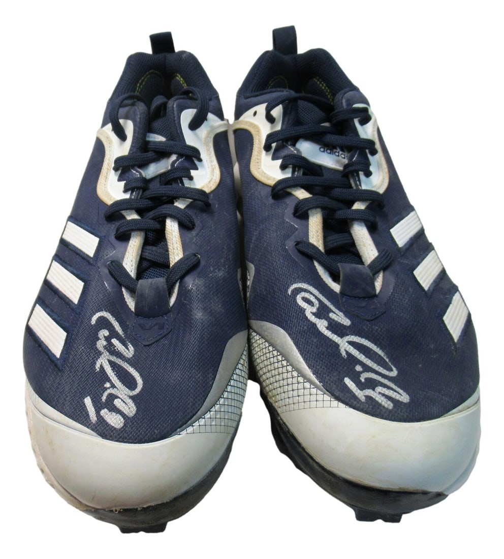 Game-Worn Cleats Signed by Carlos Correa with PSA/DNA LOA: Game-Worn Cleats Signed by Carlos Correa with PSA/DNA LOA These game-worn cleats have been autographed by Carlos Correa, making them a unique piece of baseball memorabilia. The cleats were used during