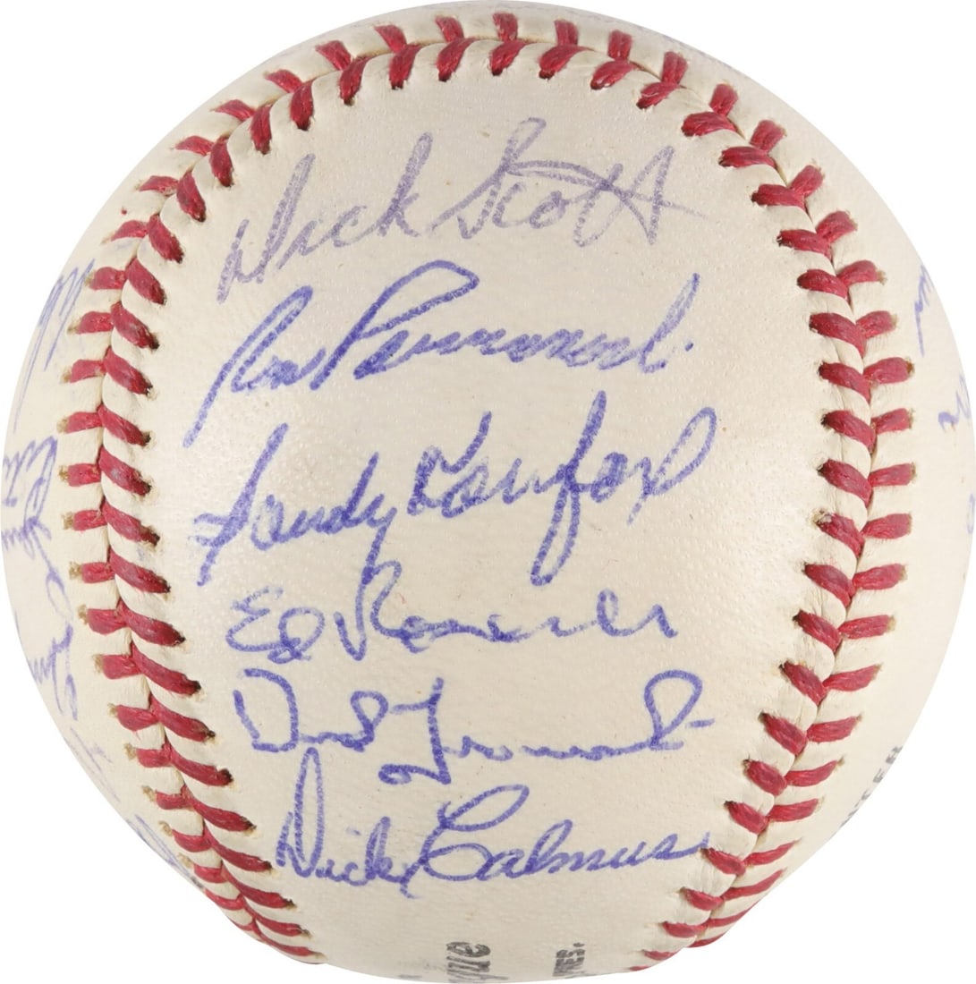 1963 Dodgers Team Signed Baseball with Koufax JSA LOA: 1963 Dodgers Team Signed Baseball with Koufax JSA LOA Celebrate the 1963 World Series Champions with this Los Angeles Dodgers team-signed baseball. This official National League (Giles) ball features 