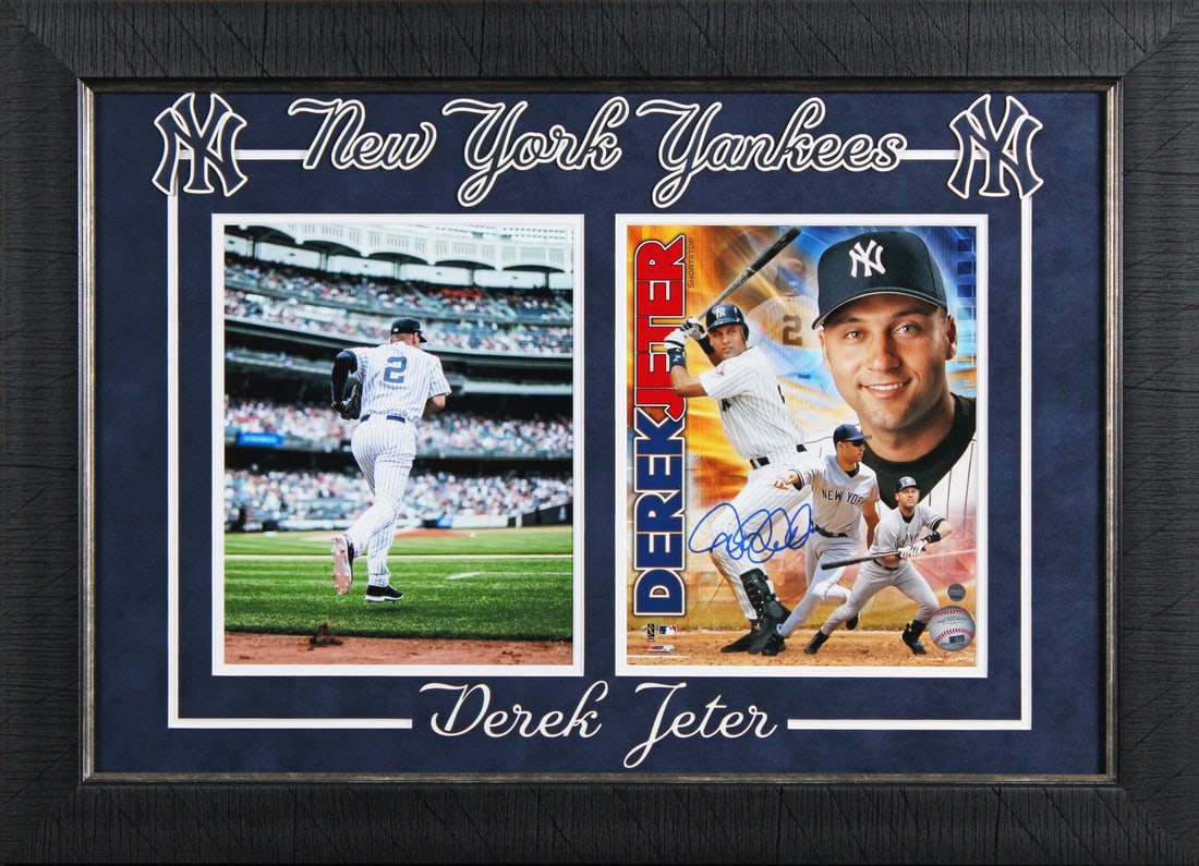 Framed 8x10 Derek Jeter Yankees autographed photo Steiner: Framed 8x10 Derek Jeter Yankees autographed photo Steiner This is an authentic 8x10 framed photo personally signed by Derek Jeter of the New York Yankees. The autograph is verified with a numbered hol