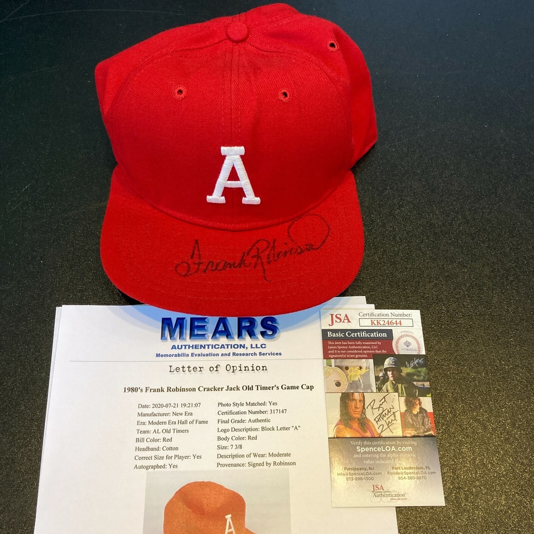 1982 Frank Robinson Signed Game Used Hat JSA MEARS MLB Baseball (1 of 12)