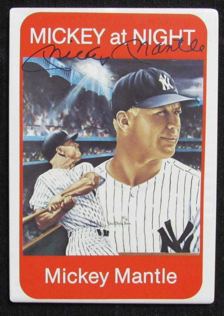 Mickey Mantle HOF Signed 1969 Ceramic Baseball Card PSA Authenticated 701/1500: Mickey Mantle HOF Signed 1969 Ceramic Baseball Card PSA Authenticated 701/1500 This is a Mickey Mantle Hall of Fame (HOF) signed 1969 Sports Impressions Ceramic Baseball Card, numbered 701/1500, featu