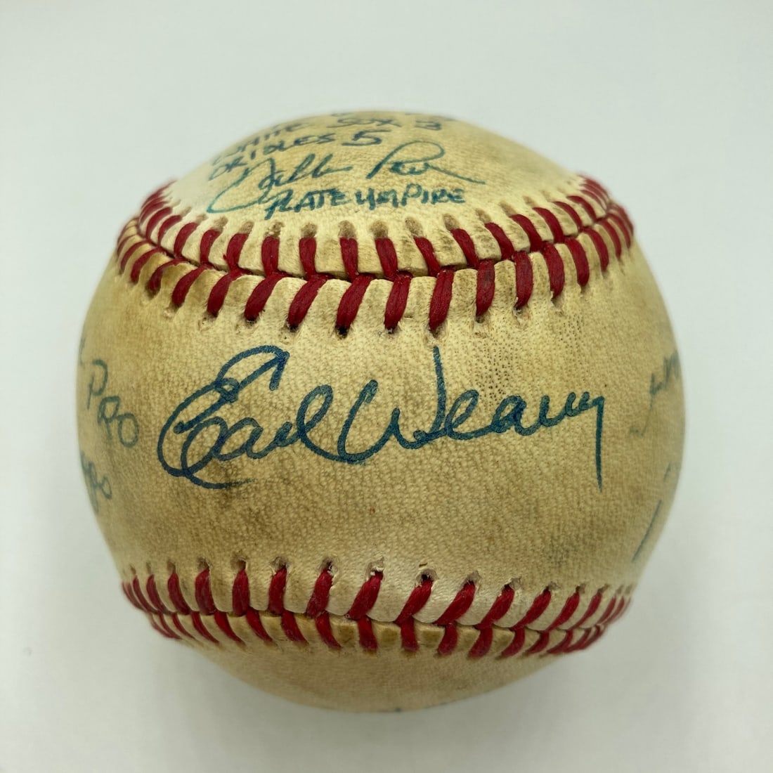 Baltimore Orioles 1979 Opening Day Game Used Baseball Signed With JSA COA: Baltimore Orioles 1979 Opening Day Game Used Baseball Signed With JSA COA This is a 1979 Baltimore Orioles Opening Day game-used baseball, signed by Baltimore manager Earl Weaver (Hall of Fame) and me