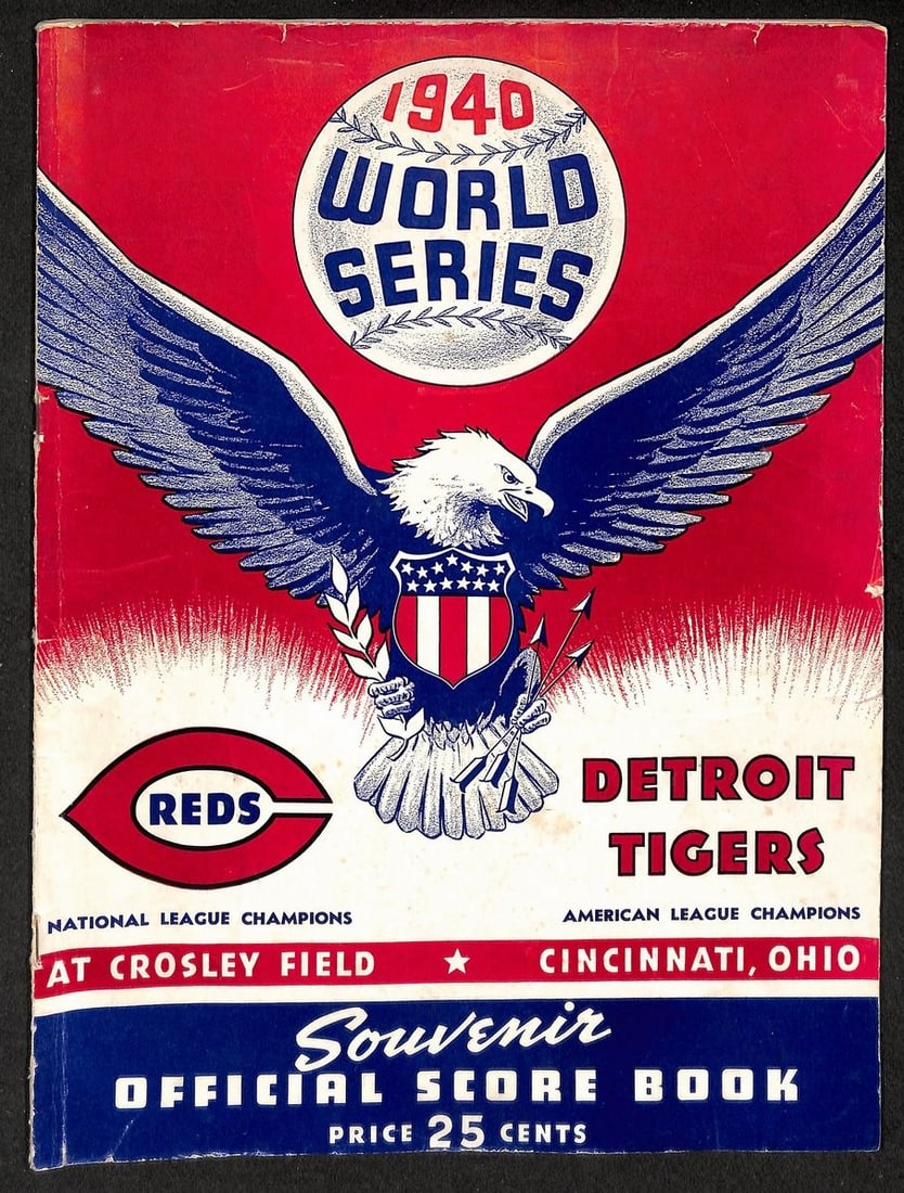 Original 1940 World Series Baseball Program Reds Tigers Unscored (1 of 5)