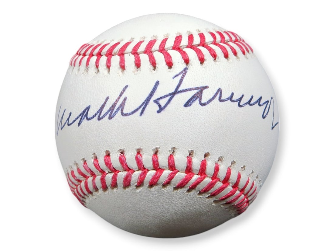 Baseball Signed by Mark Harmon with Beckett Authentication: Baseball Signed by Mark Harmon with Beckett Authentication This baseball has been personally signed by Mark Harmon, known for his roles in NCIS and Chicago Hope. The autograph is authenticated by Beck