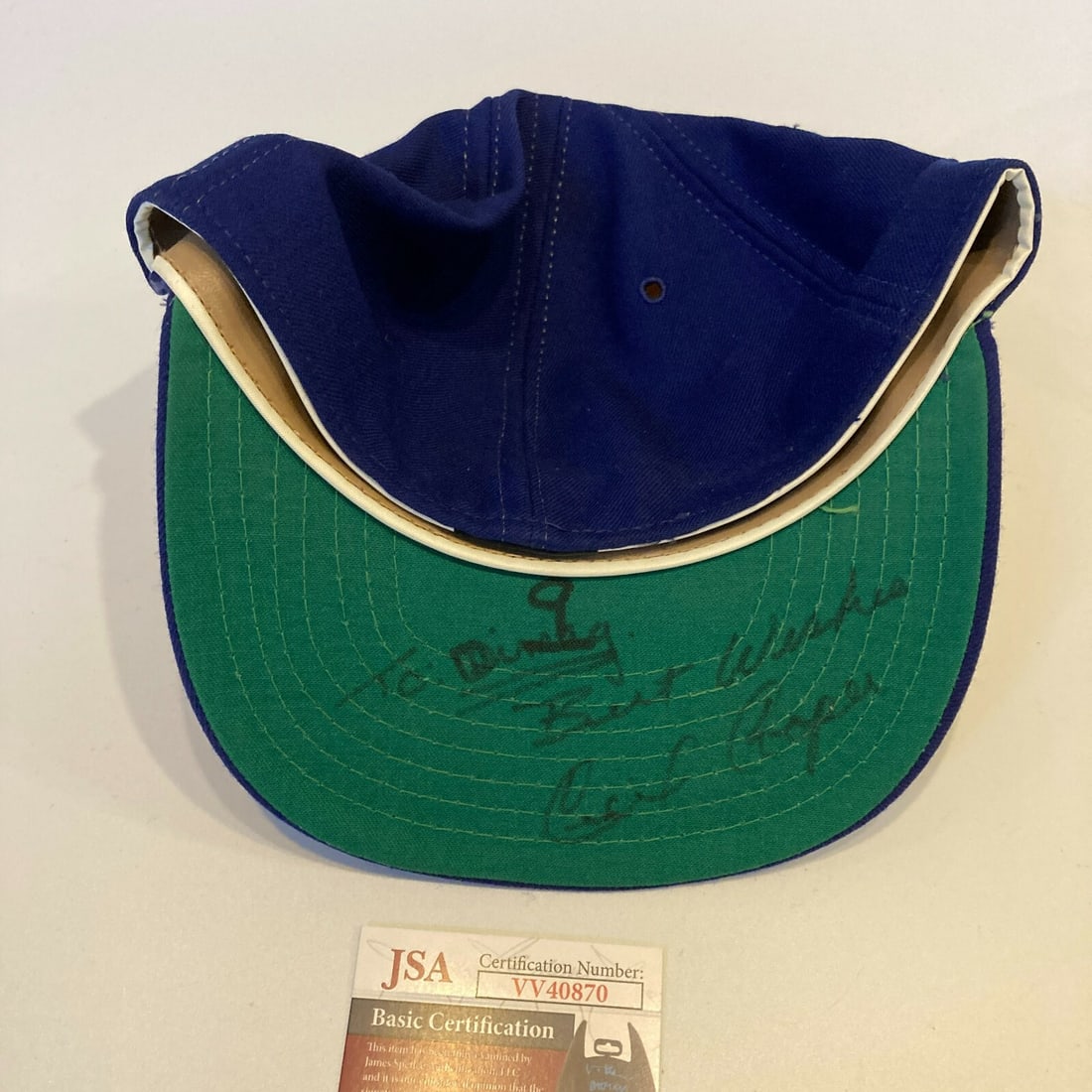 Cecil Cooper Signed 1980s Milwaukee Brewers Game Used Hat JSA COA (1 of 7)