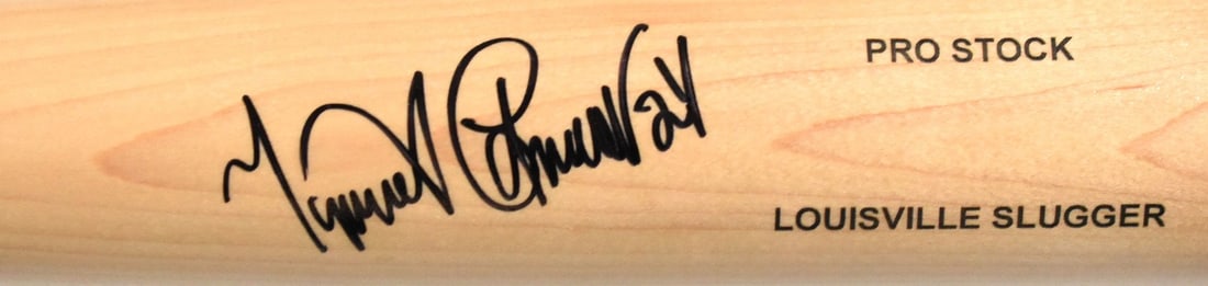 Signed Miguel Cabrera Louisville Slugger Pro Bat Beckett Holo: Signed Miguel Cabrera Louisville Slugger Pro Bat Beckett Holo This is an original Louisville Slugger pro baseball bat, featuring a blonde finish and signed by Miguel Cabrera. The bat is associated wit