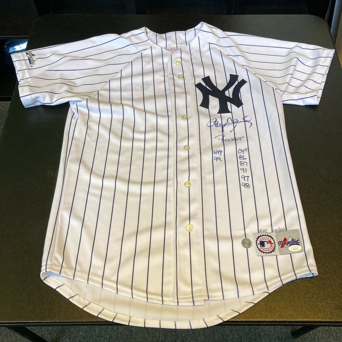 Autographed Yankees Jersey With Stats Inscription By Roger Clemens JSA Authenticated (1 of 10)