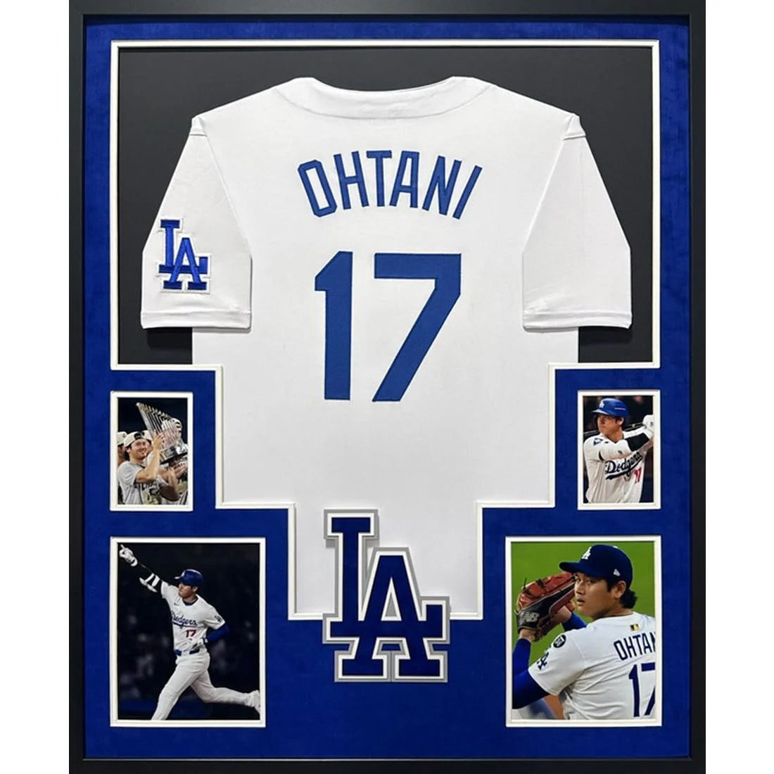 Framed Shohei Ohtani Dodgers Jersey Unsigned 42x34 UV Acrylic: Framed Shohei Ohtani Dodgers Jersey Unsigned 42x34 UV Acrylic This is a pre-owned, unsigned Shohei Ohtani framed jersey featuring the Los Angeles Dodgers. The jersey is professionally framed with atte