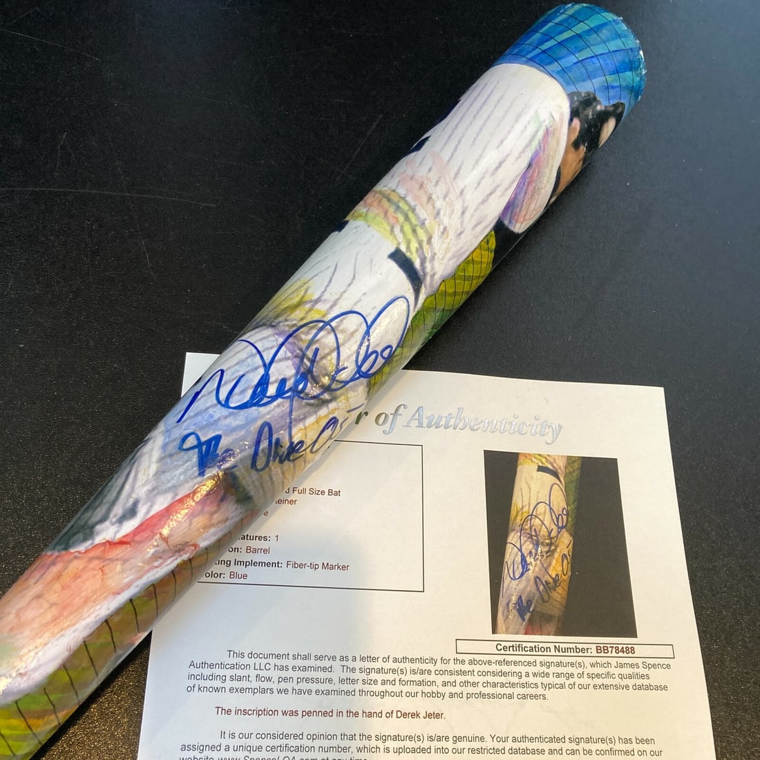 Derek Jeter Signed Inscribed The Dive Special Edition Bat JSA COA: Derek Jeter Signed Inscribed The Dive Special Edition Bat JSA COA Celebrate baseball history with this exceptional Derek Jeter signed inscribed "The Dive" special edition bat. This original bat featur