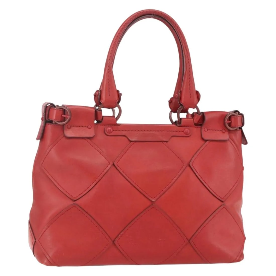 Red Leather Handbag Salvatore Ferragamo Gancini 35cm x 24cm x 10cm: Red Leather Handbag Salvatore Ferragamo Gancini 35cm x 24cm x 10cm This pre-owned Salvatore Ferragamo Gancini handbag is crafted from red leather and designed for women. It measures 35cm x 24cm x 10cm