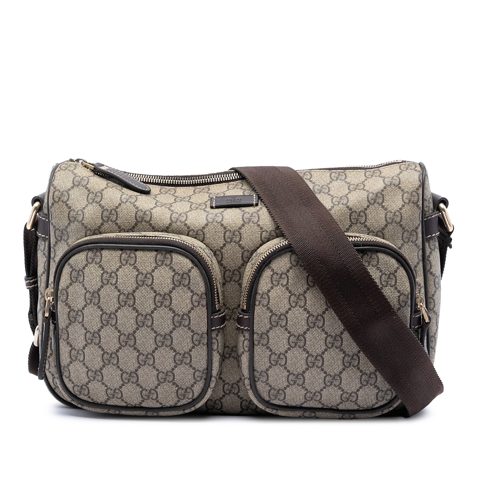Gucci GG Supreme Crossbody Bag with Double Front Zip Pockets (1 of 5)