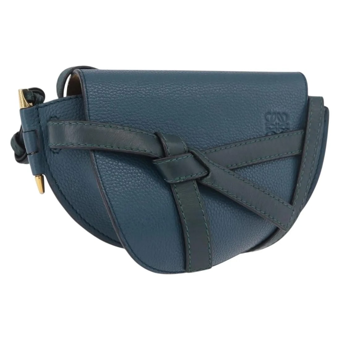 Loewe Gate Blue Leather Shoulder Bag: Loewe Gate Blue Leather Shoulder Bag Loewe Gate shoulder bag in blue leather. Made in Spain, this women's bag is presented in fair condition with light rubbing to the exterior, light rubbing and sligh