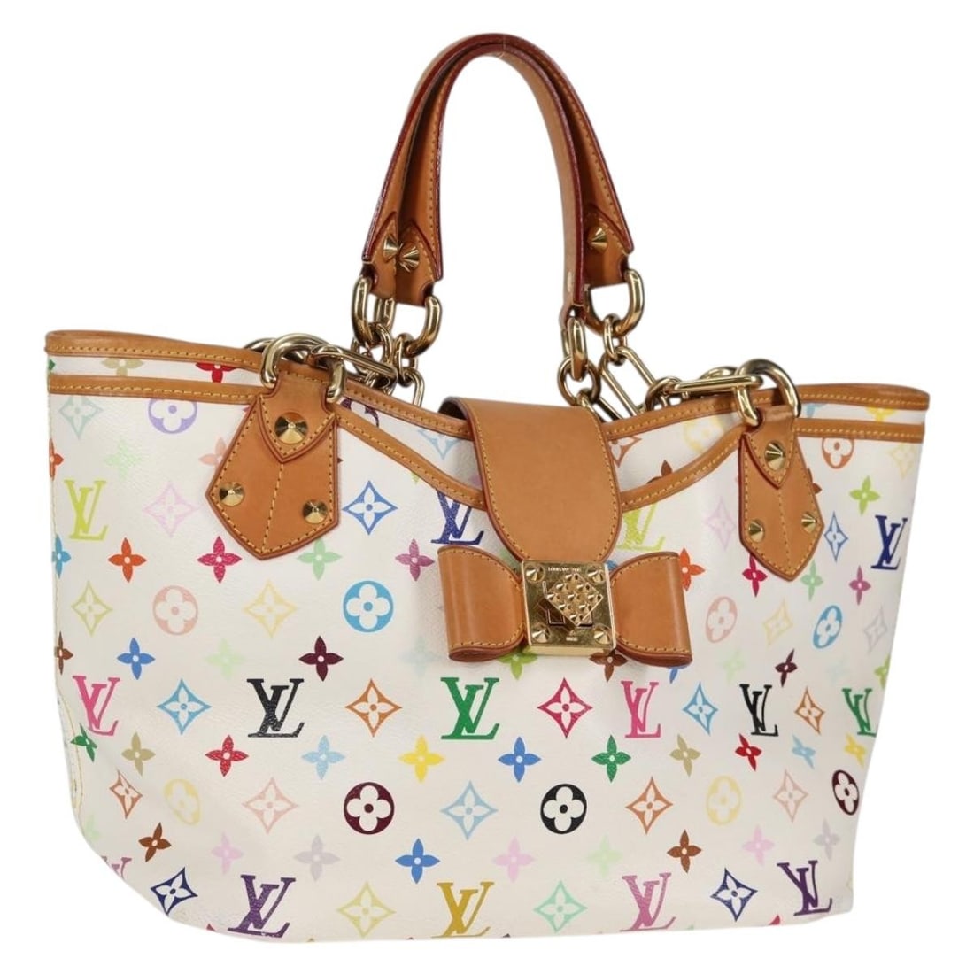 Louis Vuitton Annie MM White Monogram Multicolor Canvas Tote M40307 (1 of 18)