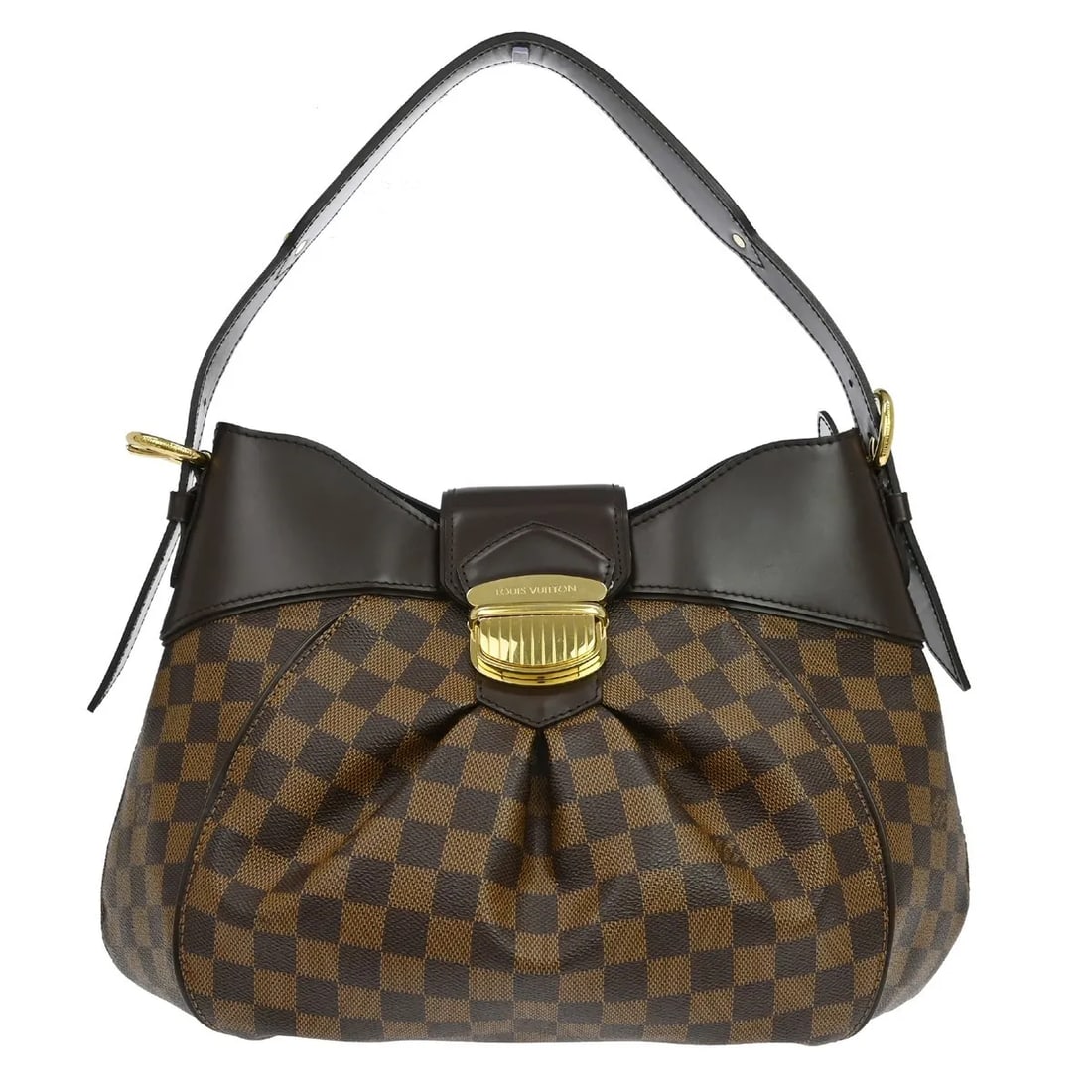 Louis Vuitton Sistina Brown Canvas Handbag 35cm x 23cm x 11cm: Louis Vuitton Sistina Brown Canvas Handbag 35cm x 23cm x 11cm Louis Vuitton Sistina handbag in brown canvas with leather trim and hardware accents. Made in France, this piece is presented in good vint