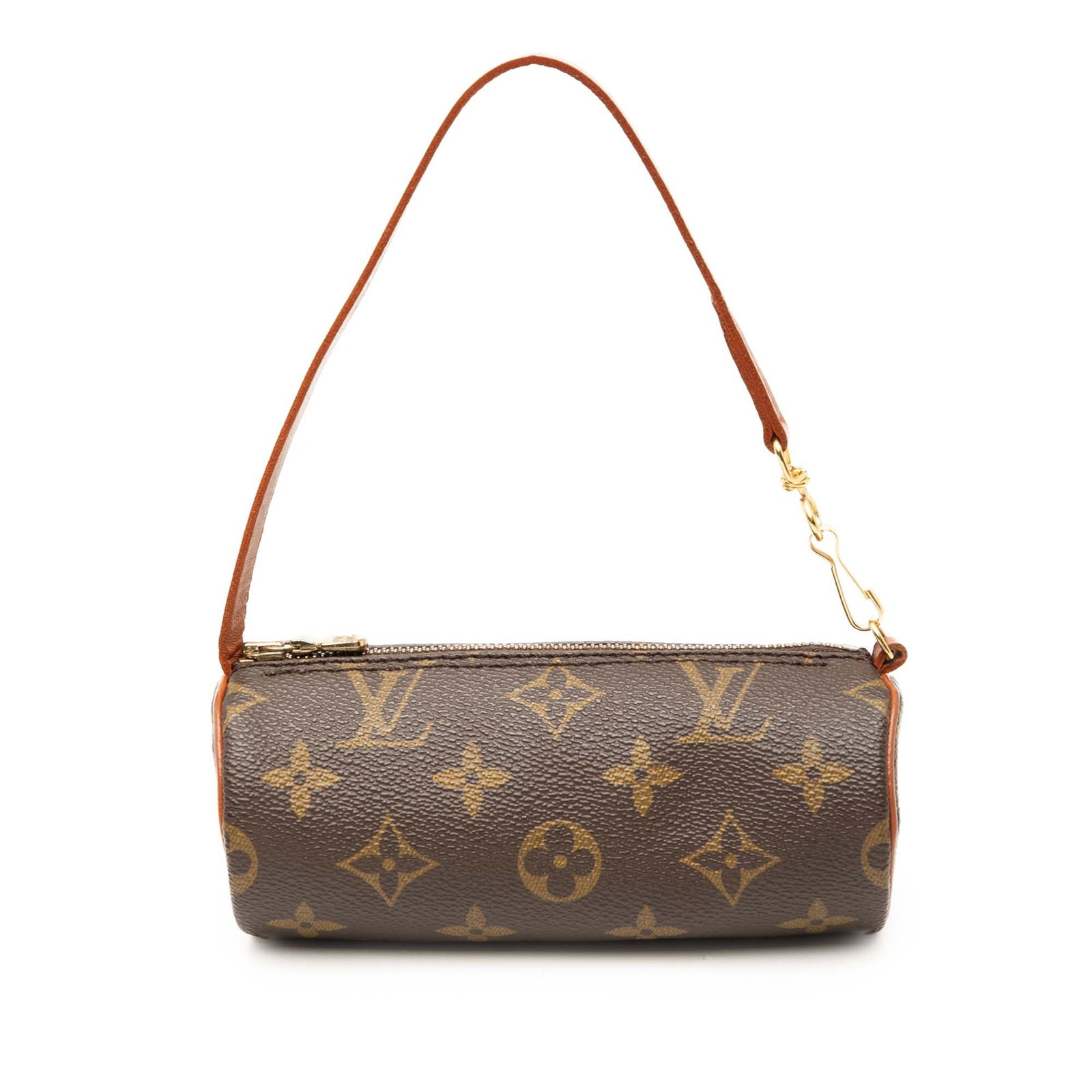 Louis Vuitton Papillon Pochette Monogram Canvas Mini Bag: Louis Vuitton Papillon Pochette Monogram Canvas Mini Bag This Louis Vuitton Monogram Papillon Pochette is a compact pouch crafted with the brand's monogram canvas, featuring a detachable leather handl