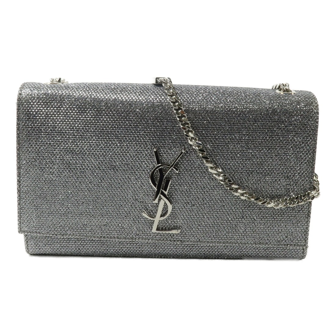 Saint Laurent Kate Medium Silver Calfskin Shoulder Bag (1 of 13)