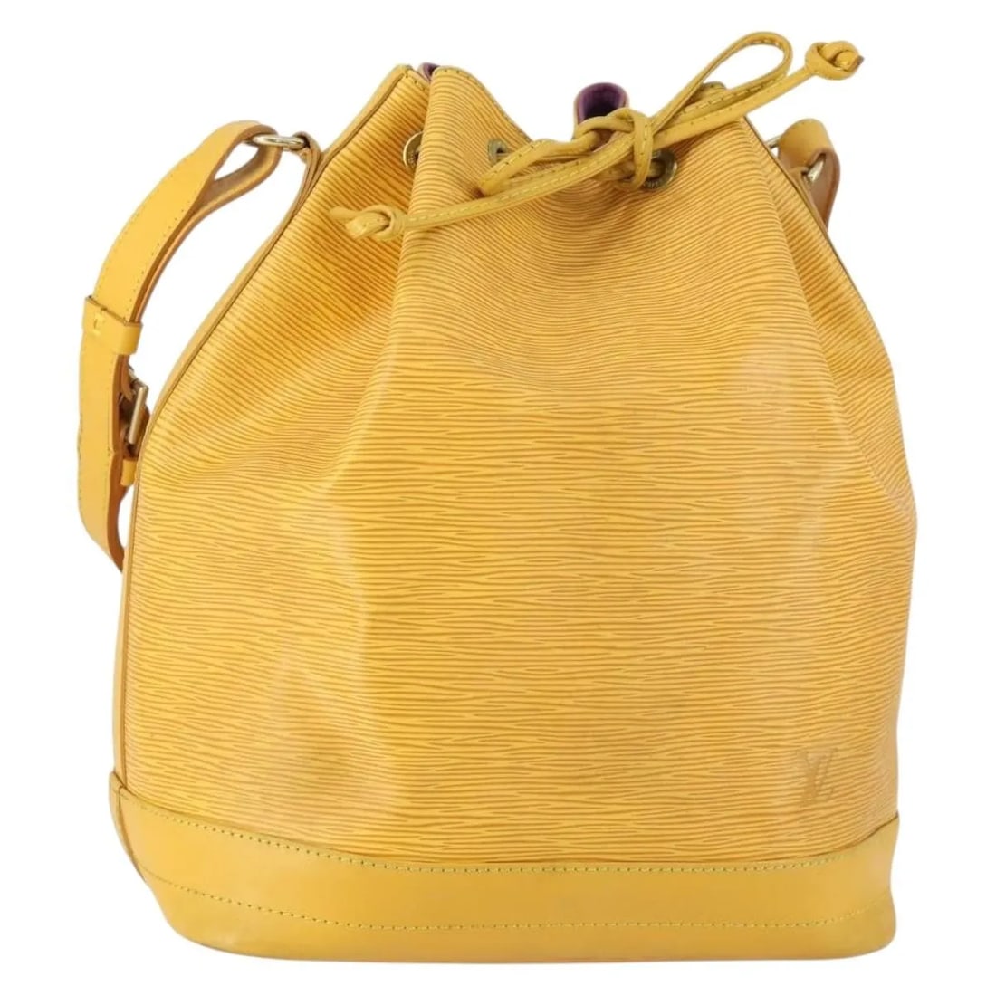 Louis Vuitton Noe Yellow Epi Leather Handbag: Louis Vuitton Noe Yellow Epi Leather Handbag This Louis Vuitton Noe handbag is crafted from yellow Epi leather and designed for women. It features a spacious interior with dimensions of 27cm x 34cm x 
