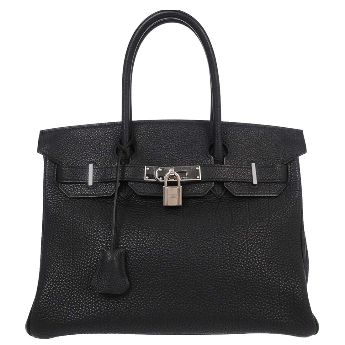 HERMES Birkin 30 Black Togo Leather Top Handle Bag: HERMES Birkin 30 Black Togo Leather Top Handle Bag Hermes Birkin 30 top handle handbag in black Togo leather with double handles, leather lining, and lock accent. Made in France, this medium handbag f