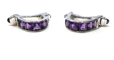 Pair of 18K White Gold Amethyst Cufflinks by Ellie Frei (1 of 11)