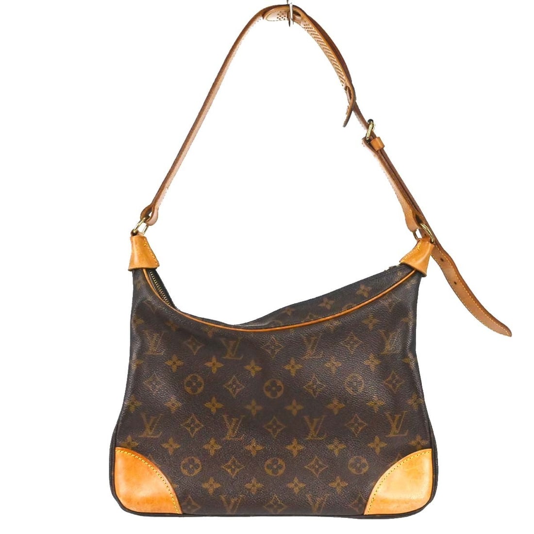 Louis Vuitton Boulogne 30 Monogram Shoulder Bag M51265: Louis Vuitton Boulogne 30 Monogram Shoulder Bag M51265 Vintage Louis Vuitton Boulogne 30 shoulder bag in brown Monogram canvas with leather trim and a beige leather shoulder strap. This women's medium