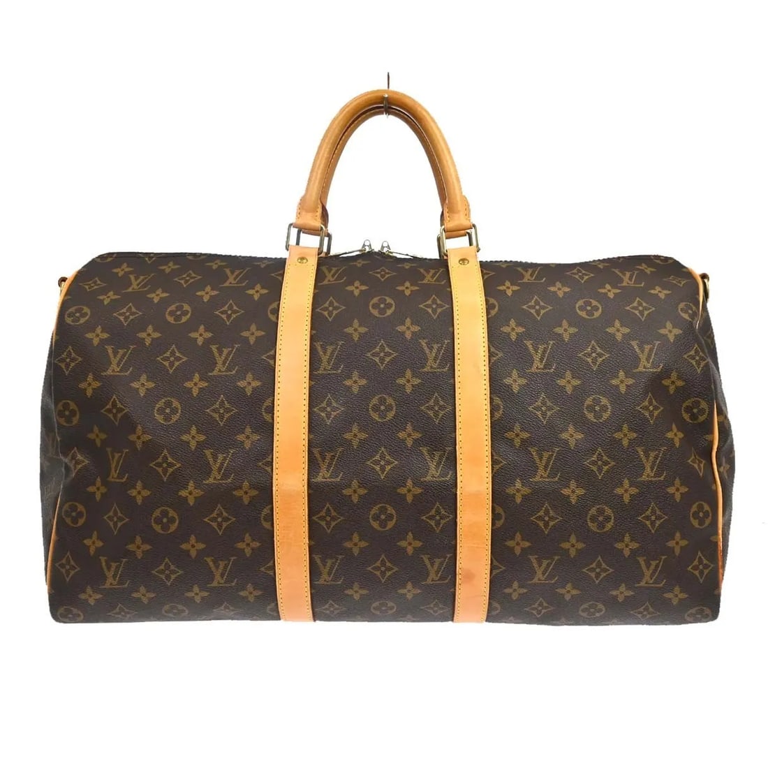 Louis Vuitton Keepall Bandouliere monogram canvas travel bag: Louis Vuitton Keepall Bandouliere monogram canvas travel bag Louis Vuitton Keepall Bandouliere in brown monogram canvas. This unisex travel bag is in good condition with visible wear, including scuffs